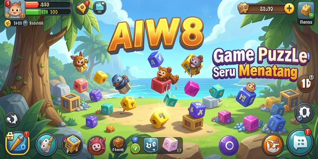 Tangkapan layar gameplay AW8 menampilkan teka-teki menantang dan grafis menarik.