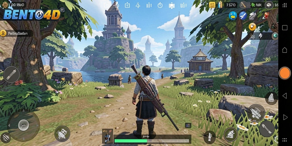 Gameplay BENTO4D yang dinamis dan penuh petualangan di dunia terbuka.