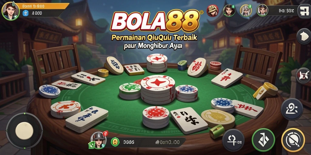 Screenshot gameplay QiuQiu BOLA88 dengan pemain yang bersaing.