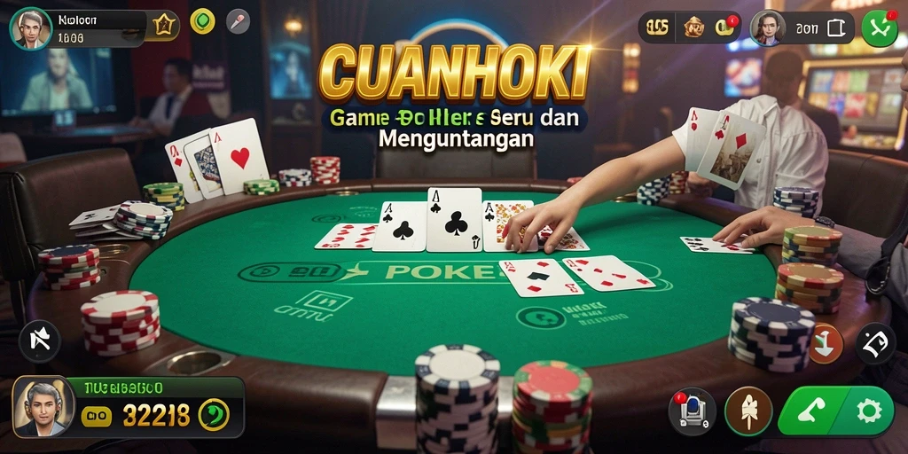 Tampilan gameplay poker yang menarik dan interaktif di CUANHOKI.