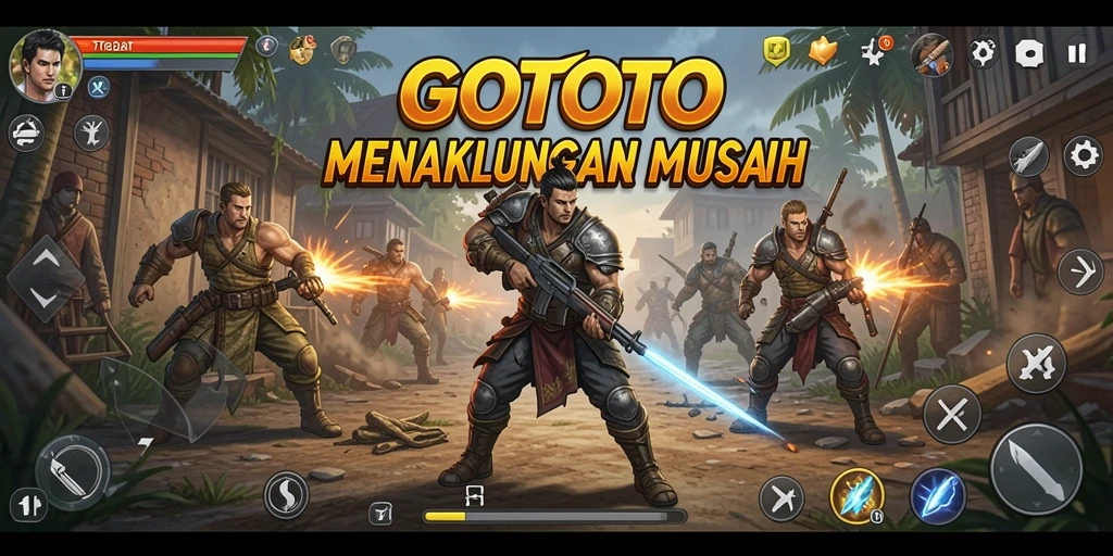 Tangkapan layar GOTOTO dengan tampilannya yang mendebarkan saat bertempur.