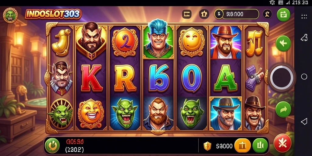 Tampilan menakjubkan dari gameplay slot di INDOSLOT303.