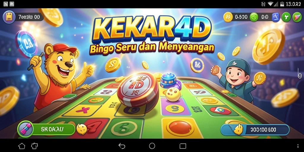 Screenshot utama menunjukkan gameplay seru dalam <strong>KEKAR4D</strong> dengan tema Bingo.