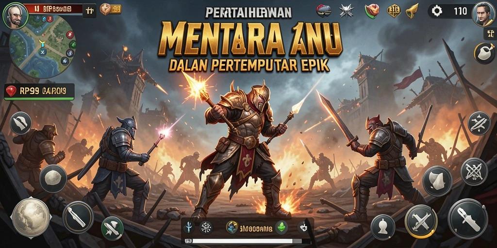 Tangkapan layar utama RP99 menunjukkan aksi pertahanan menara yang mendebarkan.