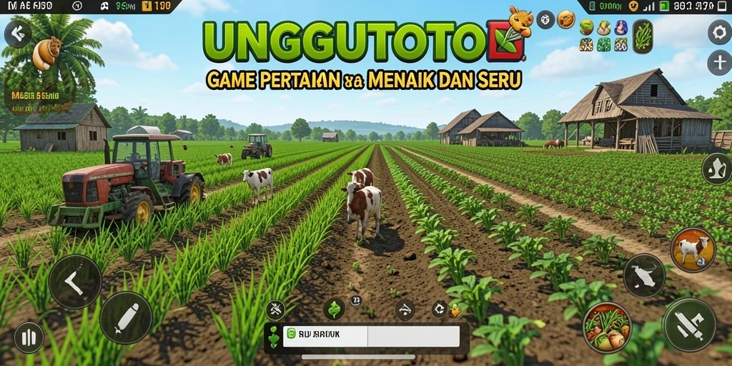 Screenshot gameplay UNGUTOTO menampilkan aktivitas bertani yang seru dan interaktif.